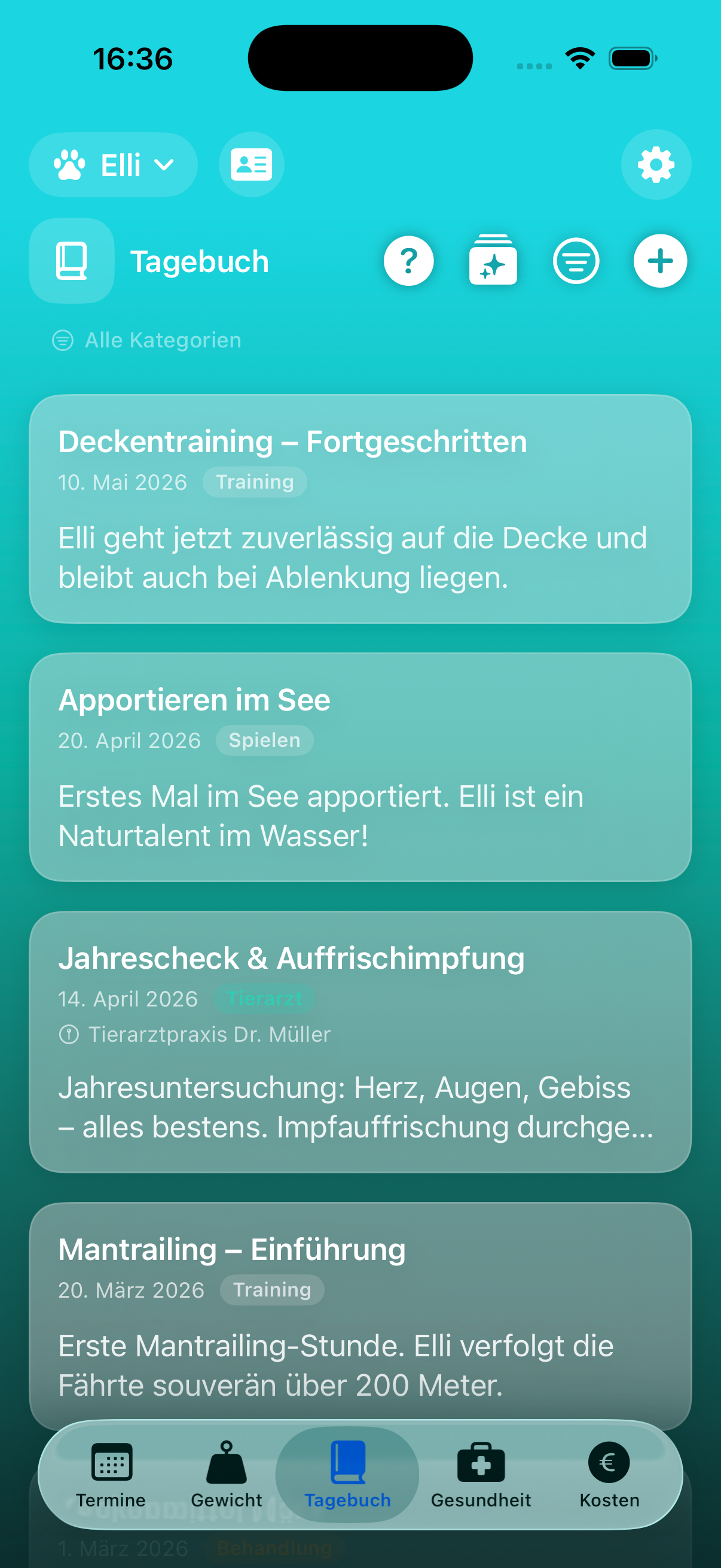 Trainingstagebuch